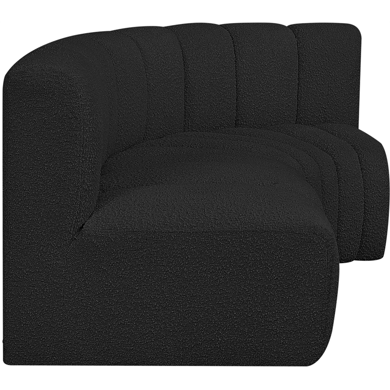 Bowery Hill Contemporary Black Boucle Fabric Modular Sectional