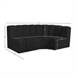 Bowery Hill Contemporary Black Boucle Fabric Modular Sectional