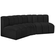 Bowery Hill Contemporary Black Boucle Fabric Modular Sectional