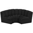 Bowery Hill Contemporary Black Boucle Fabric Modular Sectional