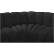 Bowery Hill Contemporary Black Boucle Fabric Modular Sectional