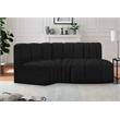 Bowery Hill Contemporary Black Boucle Fabric Modular Sectional