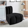 Bowery Hill Contemporary Soft Black Vegan Leather Reverse Corner
