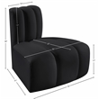 Bowery Hill Contemporary Soft Black Vegan Leather Reverse Corner