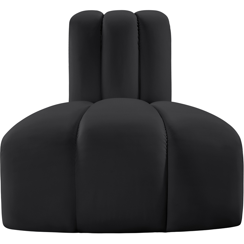 Bowery Hill Contemporary Soft Black Vegan Leather Reverse Corner