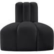 Bowery Hill Contemporary Soft Black Vegan Leather Reverse Corner