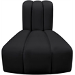 Bowery Hill Contemporary Soft Black Vegan Leather Reverse Corner