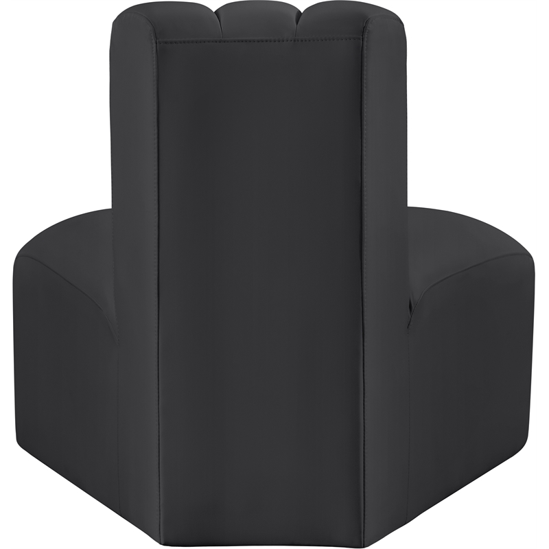 Bowery Hill Contemporary Soft Black Vegan Leather Reverse Corner