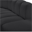 Bowery Hill Contemporary Soft Black Vegan Leather Reverse Corner