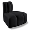 Bowery Hill Contemporary Soft Black Vegan Leather Reverse Corner