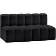 Bowery Hill Contemporary Black Vegan Leather Modular Sectional
