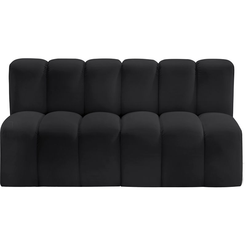 Bowery Hill Contemporary Black Vegan Leather Modular Sectional