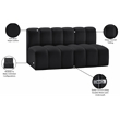Bowery Hill Contemporary Black Vegan Leather Modular Sectional