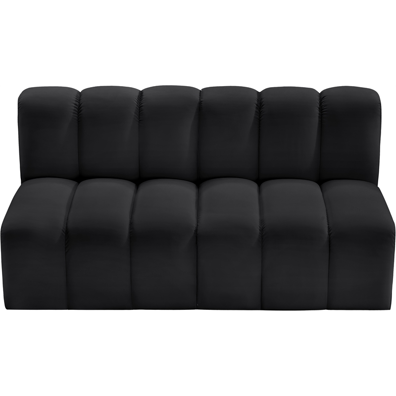 Bowery Hill Contemporary Black Vegan Leather Modular Sectional