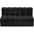 Bowery Hill Contemporary Black Vegan Leather Modular Sectional