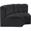 Bowery Hill Contemporary Black Vegan Leather Modular Sectional