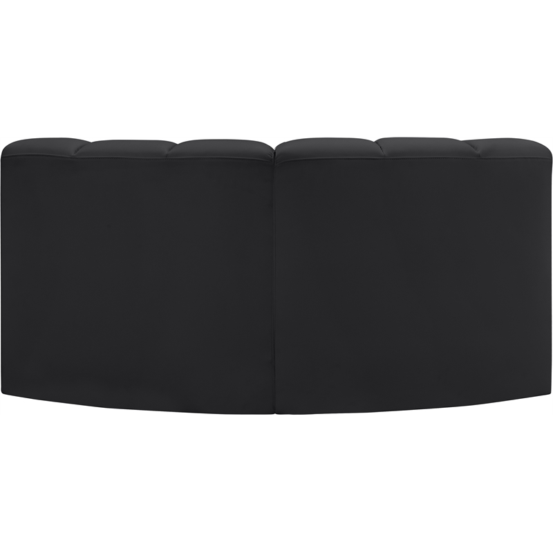 Bowery Hill Contemporary Black Vegan Leather Modular Sectional