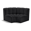 Bowery Hill Contemporary Black Vegan Leather Modular Sectional