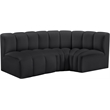 Bowery Hill Contemporary Black Vegan Leather Modular Sectional