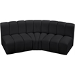 Bowery Hill Contemporary Black Vegan Leather Modular Sectional