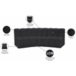 Bowery Hill Contemporary Black Vegan Leather Modular Sectional