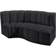 Bowery Hill Contemporary Black Vegan Leather Modular Sectional