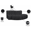 Bowery Hill Contemporary Black Vegan Leather Modular Sectional