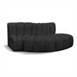 Bowery Hill Contemporary Black Vegan Leather Modular Sectional