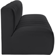 Bowery Hill Contemporary Black Vegan Leather Modular Sectional
