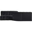 Bowery Hill Contemporary Black Vegan Leather Modular Sectional