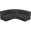 Bowery Hill Contemporary Black Vegan Leather Modular Sectional