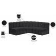 Bowery Hill Contemporary Black Vegan Leather Modular Sectional
