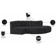 Bowery Hill Contemporary Black Vegan Leather Modular Sectional