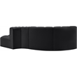 Bowery Hill Contemporary Black Vegan Leather Modular Sectional