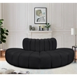 Bowery Hill Contemporary Black Vegan Leather Modular Sectional