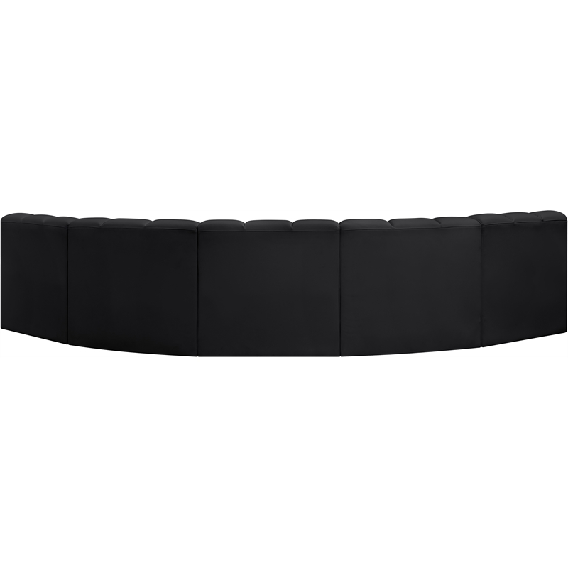 Bowery Hill Contemporary Black Vegan Leather Modular Sectional