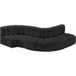 Bowery Hill Contemporary Black Vegan Leather Modular Sectional