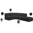 Bowery Hill Contemporary Black Vegan Leather Modular Sectional