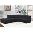 Bowery Hill Contemporary Black Vegan Leather Modular Sectional