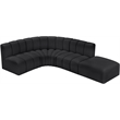 Bowery Hill Contemporary Black Vegan Leather Modular Sectional