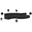 Bowery Hill Contemporary Black Vegan Leather Modular Sectional