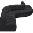 Bowery Hill Contemporary Black Vegan Leather Modular Sectional