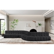 Bowery Hill Contemporary Black Vegan Leather Modular Sectional