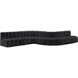 Bowery Hill Contemporary Black Vegan Leather Modular Sectional