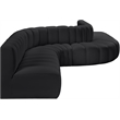 Bowery Hill Contemporary Black Vegan Leather Modular Sectional
