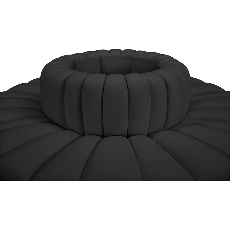 Bowery Hill Contemporary Black Vegan Leather Modular Sectional