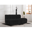 Bowery Hill Contemporary Black Boucle Fabric Modular Sectional