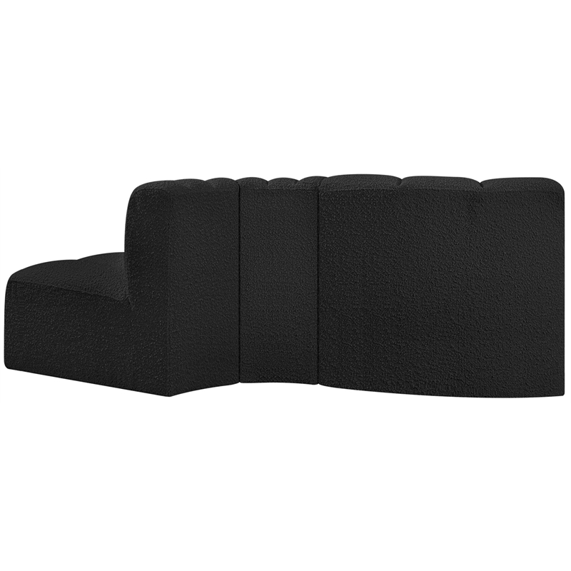 Bowery Hill Contemporary Black Boucle Fabric Modular Sectional