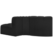 Bowery Hill Contemporary Black Boucle Fabric Modular Sectional