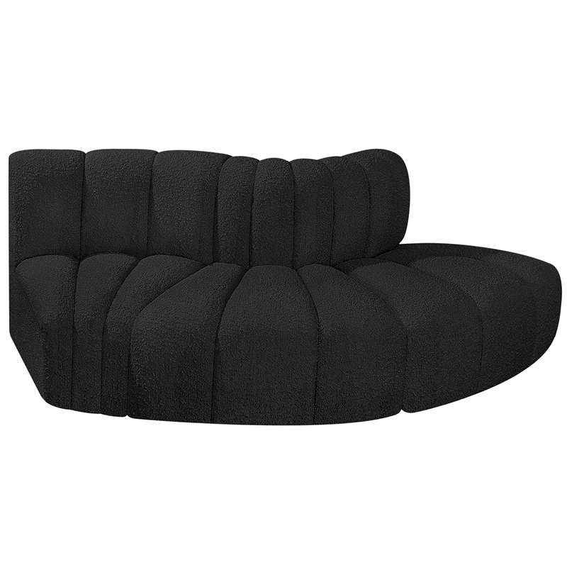 Bowery Hill Contemporary Black Boucle Fabric Modular Sectional